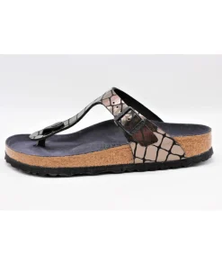 Femme L'Empreinte Chaussures Mules|Sandales Et Nu-Pieds|BIRKENSTOCK GIZEH GATOR GLEAM BLACK