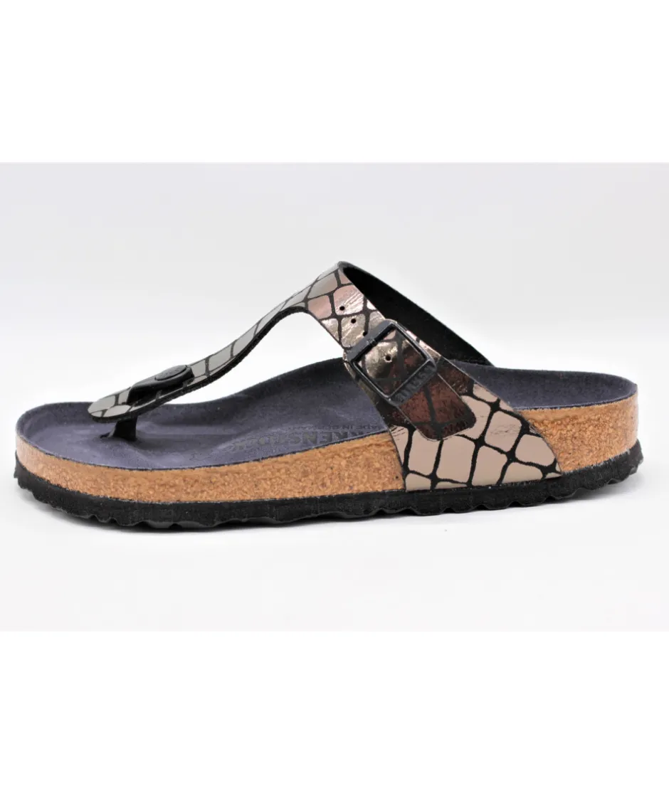 Femme L'Empreinte Chaussures Mules|Sandales Et Nu-Pieds|BIRKENSTOCK GIZEH GATOR GLEAM BLACK