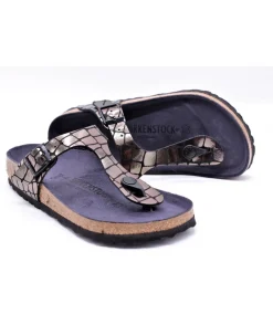 Femme L'Empreinte Chaussures Mules|Sandales Et Nu-Pieds|BIRKENSTOCK GIZEH GATOR GLEAM BLACK
