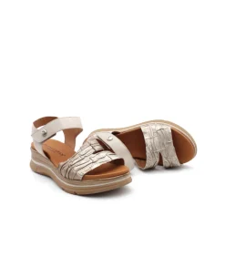 Femme L'Empreinte Chaussures Sandales Et Nu-Pieds|PAULA URBAN 28-570 METAL FUMO